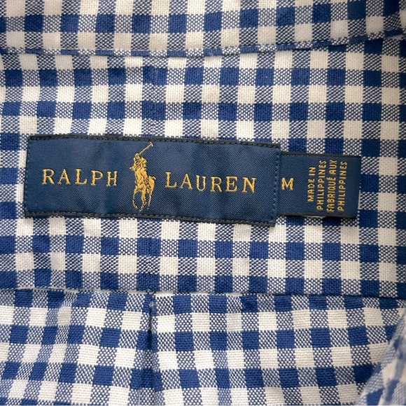 Ralph Lauren Oxford Checkered Long Sleeve Button Down Shirt - Picture 5 of 9